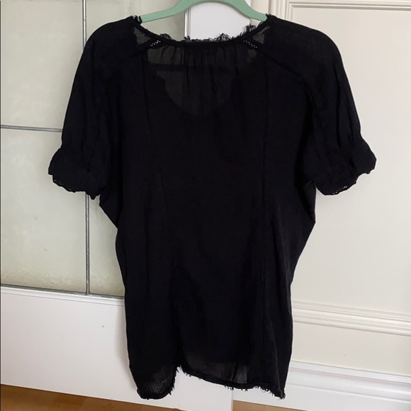 SOLD ✔️ Aritzia Azure Sky Black short sleeve shirt - Picture 2 of 7